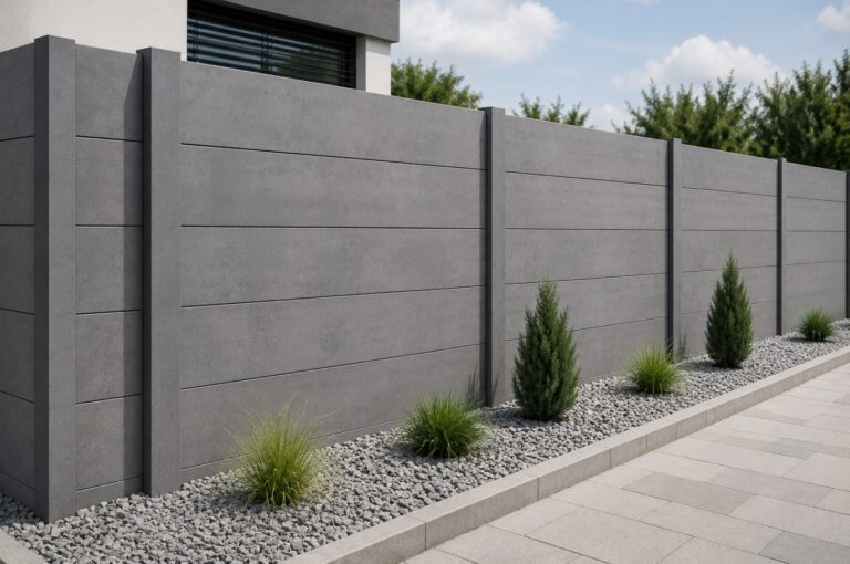 Betonový plot jako ochrana před hlukem a ruchem z ulice